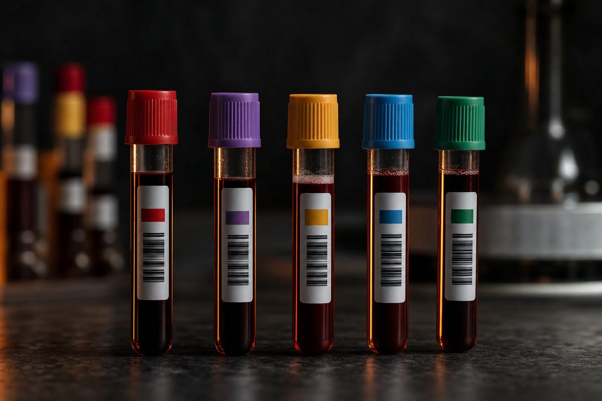 Laboratory blood collection tubes representing advanced functional medicine testing at Alpha Care